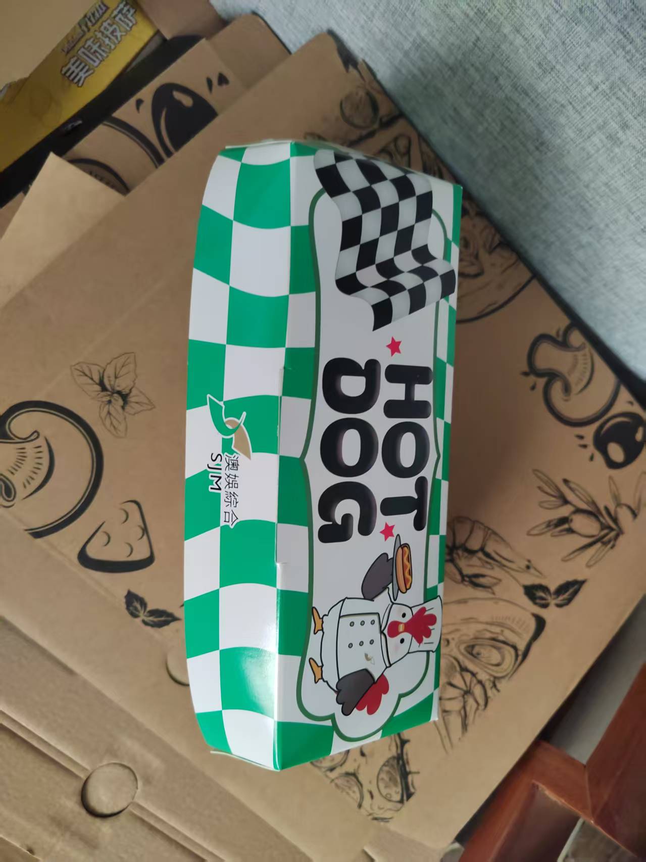 娛樂休閑場所餐飲包裝供應商 定做熱狗盒