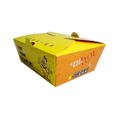 輕定制1#打包盒 800ML淋膜白卡紙外賣餐盒